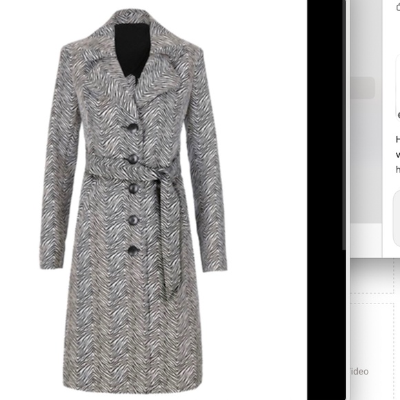 Black & White Zebra Print Trench Coat – Cabi, Medium - Picture 5 of 5